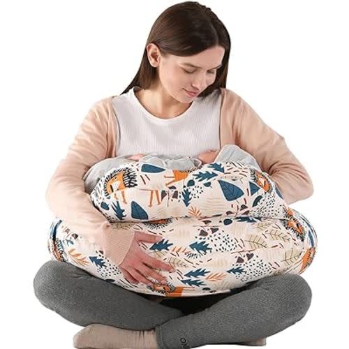 BATTOP Nursing Pillow for Breastfeeding with Removable Cover,Feeding Pillow for More Support for Mom and Baby,Adjustable Waist Strap Breastfeeding Pillow,Plus Size Baby Pillow