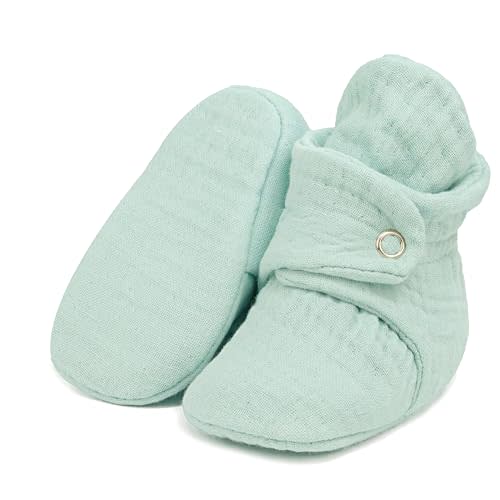 Ella Bonna Baby Booties Organic Cotton Muslin Newborn Baby Slippers Baby Boy Booties, Infant Girl Booties, 6-12 months, 0-6 Months, 12-18 Months, 0-3 Months, 18-24 Months, Toddler Shoes