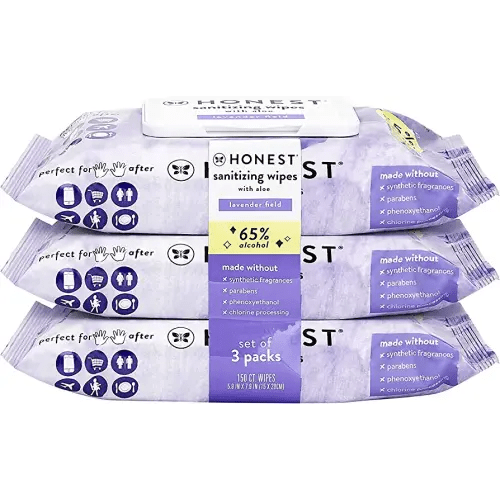 The Honest Company Sanitizing Alcohol Wipes | Lavender