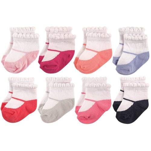 Hudson Baby Baby Girls' Cotton Rich Newborn and Terry Socks