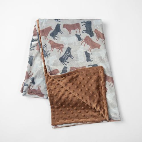 Washed Cow Camo™ Minky Baby Blanket