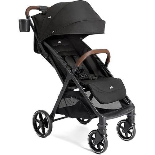 Joie Baby, Nutmeg™ Compact Travel Stroller, Lightweight Baby Stroller with One‑Hand Fold, Multi‑Position Recline, Smooth Ride Suspension(Shale)
