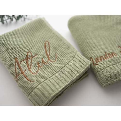 Personalized Knit Baby Blanket