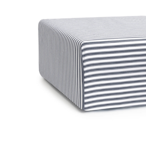 Luxe Premium Cotton Navy French Ticking Crib Sheet