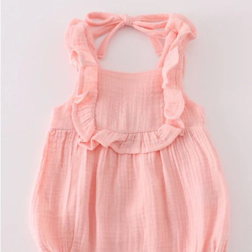 Premium Pink muslin ruffle bubble – HoneyBean