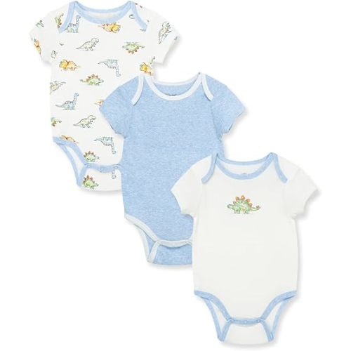 Little Me baby-boys 3-pack 100% Cotton Scratch Free Tag Onesies