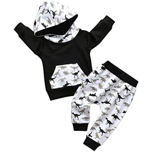 Toddler Infant Baby Boy Clothes Animal Style Long Sleeve Hoodie Tops Sweatsuit Pants Outfit Set