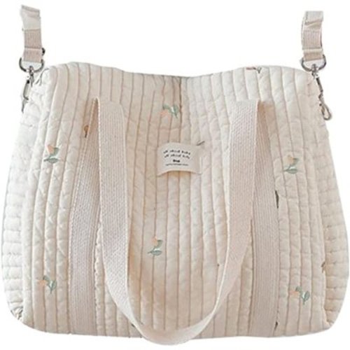 PEACNNG Baby Care Diaper Bag Mummy Shoulder Bag Embroidery Quilted Stroller Diaper Storage Organizer Large Handbags