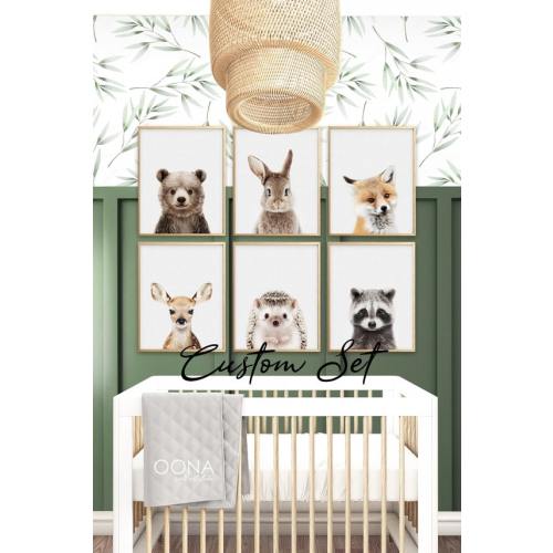 Woodland Nursery Prints Set of 6 Woodland Animal Prints - Etsy