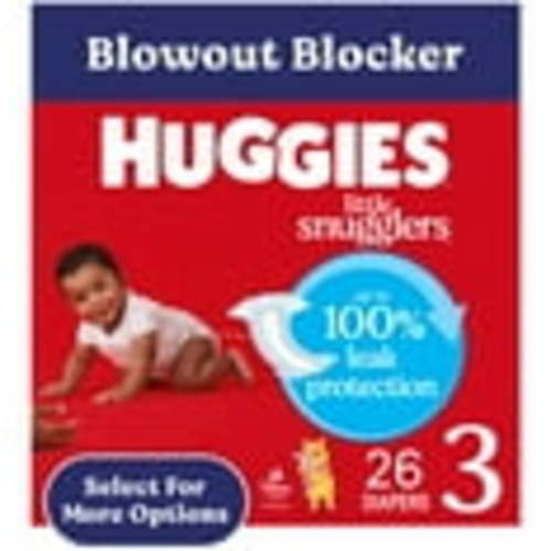Huggies Little Snugglers Baby Diapers, Size 3 (16-28 lbs), 26 Ct (Select for More)