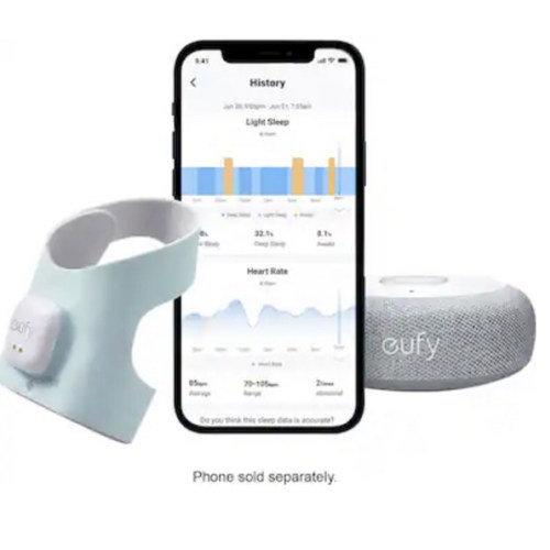 eufy - S320 Smart Sock WiFi Baby Monitor with Receiver and Customizable Wellness Tracker - Blue
