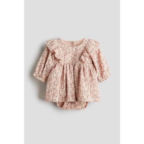 RUFFLE-TRIMMED BODYSUIT DRESS