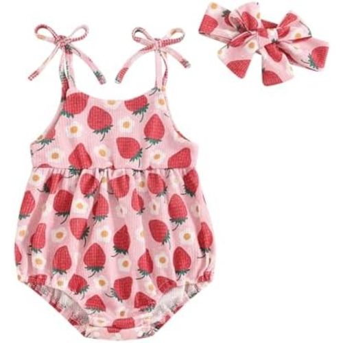 FYBITBO Summer Newborn Baby Clothes For Girls Cute Strap Romper Halter Jumpsuit Bodysuit Sleeveless Outfits Infant Clothing