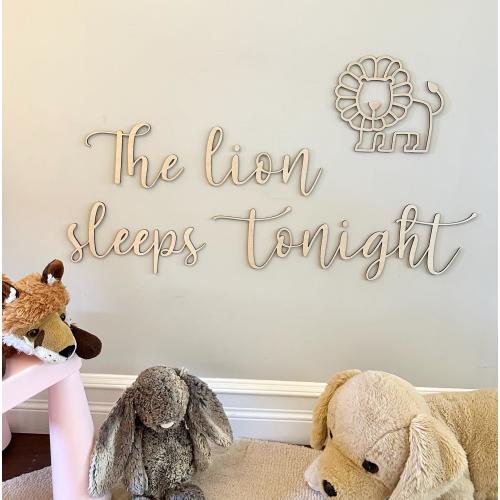The lion sleeps tonight Cutout, Lion cub Wall Art, Safari Jungle theme, Nursery Decor, The lion sleeps tonight Sign, Kids Animal Room Decor