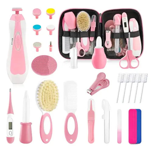 Baby Healthcare and Grooming Kit for Newborn Kids, 31PCS Upgraded Safety Baby Care Kit, Newborn Nursery Health Care Set, Baby Care Products (Pink(31PCS)