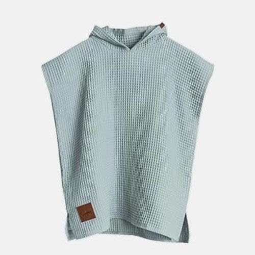 Premium Wearable Hooded Towel Poncho for Kids | 100% Cotton Waffle Weave | Pool | Lake | Boat | Toddler | One Size | Aqua Color