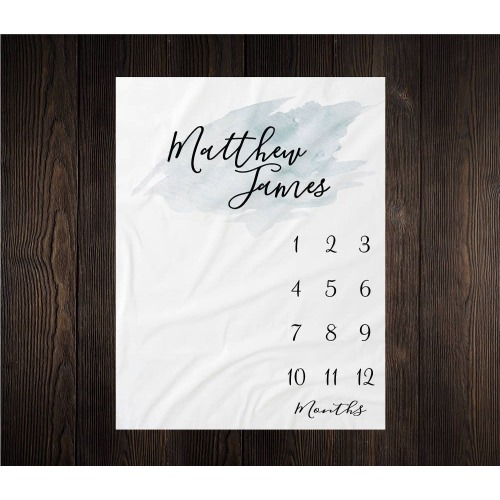 Personalized Milestone Blanket, Monthly Growth Tracker Backdrop, Keepsake Baby Shower Gift, Watch Me Grow, Baby Milestone, One Year of, BM02