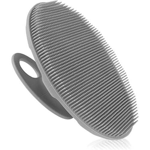 INNERNEED Soft Silicone Body Cleansing Brush Shower Scrubber, Gentle Exfoliating and Massage for All Kinds of Skin (Gray)