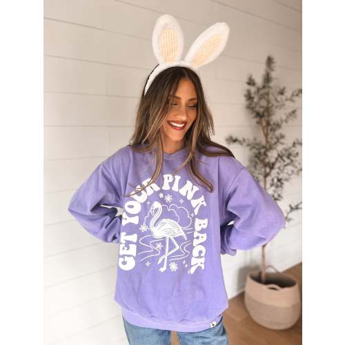 Get Your Pink Back Limited Edition Pigment Purple Puffy Crewneck