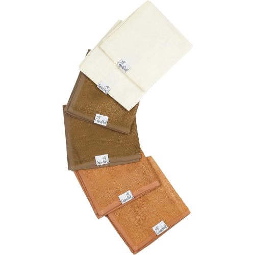 Copper Pearl 6 Ultra Soft Baby Bath Washcloths Premium Large Soft Dune 11" x 11" Towels