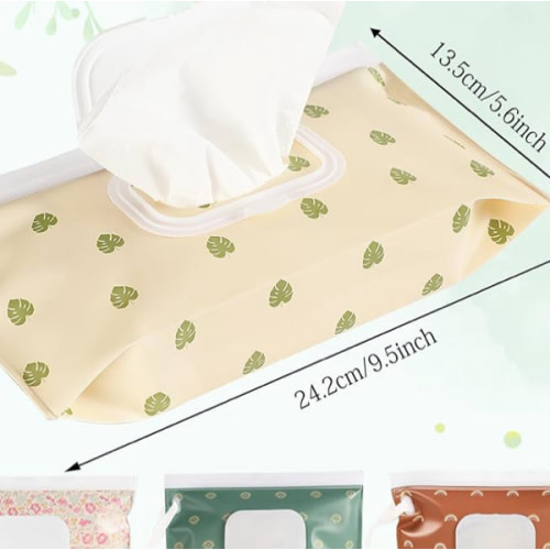 FEBSNOW 6 Pack Baby Wipes Dispenser, Portable Refillable Wipe Holder, Baby Wipes Container, Reusable Wipes Case, Baby Travel Wet Wipes Pouch (Morandi Color)