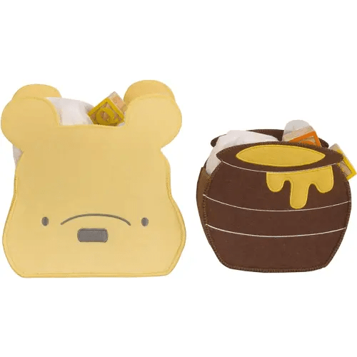 Disney Winnie The Pooh and Hunny Pot Yellow and Brown Two Piece Felt Storage Caddy - 1 Large, 1 Small