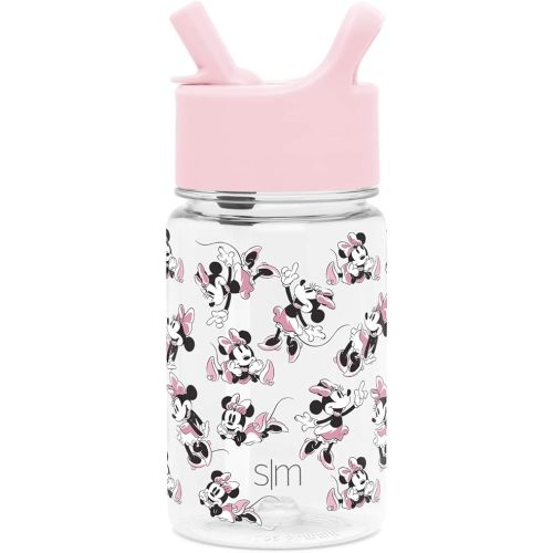 Simple Modern Disney Minnie Mouse Kids Water Bottle Plastic BPA-Free Tritan Cup with Leak Proof Straw Lid | Reusable and Durable for Toddlers, Girls | Summit Collection | 12oz, Minnie Mouse Retro