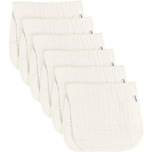 Gerber Baby Unisex Muslin Burp Cloths 6-Pack, Vanilla, Large Size 20" x 10"