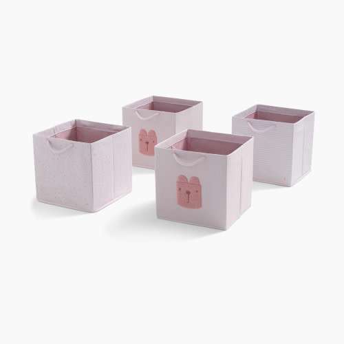 Delta Children babyGap 4-Pack Brannan Bear Fabric Storage Bins with Handles - Pink