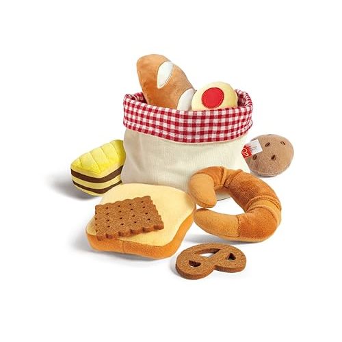 Hape Toddler Bread Basket |Soft Pretend Food Playset for Kids, Bread Toy Basket Includes Toast, Jam Cookie, Cake, Soda Biscuit and More
