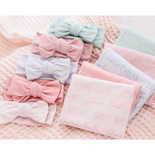 Personalized Swaddle Blanket - Signature Font Duo