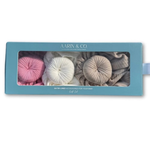 Newborn Satin Lined Adjustable Turban Gift Set – Aarin & Co.