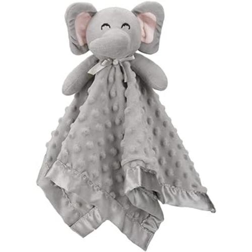 Pro Goleem Elephant Security Blanket, Soft Lovey Unisex Lovie Baby Gifts for Newborn Boys and Girls Snuggle Toy Stuffed Animal Grey 16 Inch
