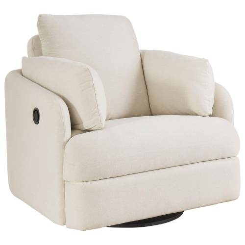 Ashley Modmax Swivel Glider Recliner in Oyster with Next-Gen Nuvella Performance Fabric