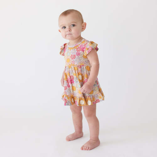 Rosalinda Ruffled Twirl Bodysuit Dress