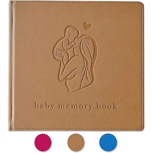 Beautiful Baby Memory Book with Colorful Baby Stickers; Baby Book Keepsake for Memories and Milestones First 7 Year; Thoughtful Baby Shower Girl or Boy Gift; Mother and Child Imprinted Art