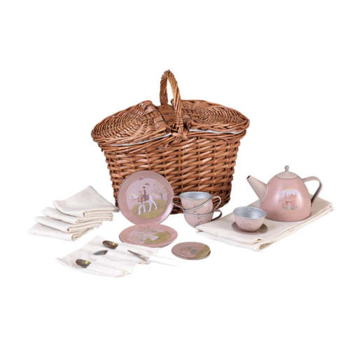 Tin Tea Set In a Wicker Case-Princess – Einstein's Attic