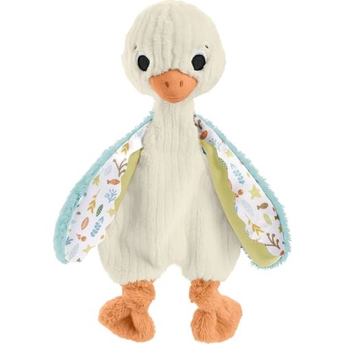 Fisher Price Baby Sensory Toy Snuggle Up Goose Plush with Jingle Sounds for Developmental Play Newborns Ages 3+ Months