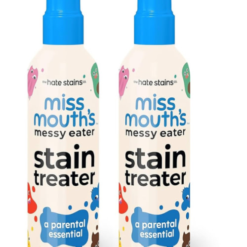 Miss Mouth's Messy Eater Stain Treater Spray - 4oz 2 Pack Stain Remover - Newborn & Baby Essentials - No Dry Cleaning Food, Grease, Coffee Off Laundry, Underwear, Fabric