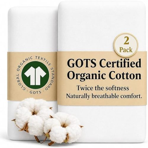 2 x GOTS Organic Bedside Bassinet Sheets 33x20 and 35x19 Compatible with Maxi Cosi Iora, Baby Delight, Ronbei, Koola Baby Bond, Harppa Cudly 3 in 1 - Luxury Turkish Cotton - Boy, Girl