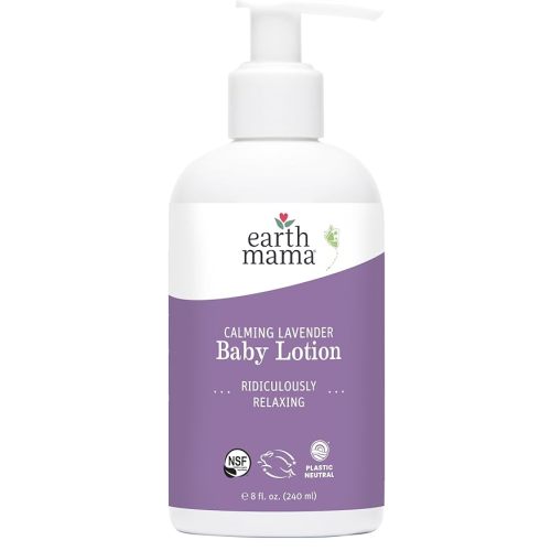 Earth Mama Calming Lavender Baby Lotion for Dry Skin, Calendula Cream for Newborn Skin Care, Organic Moisturizer for Children with Aloe Juice, Rooibos, & Shea Butter, Lavender Lotion, 8 Fl Oz - 8 Fl Oz (Pack of 1)