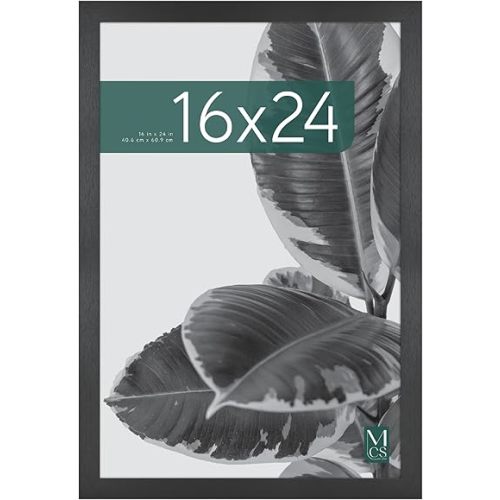 MCS Studio Gallery 16x24 Poster Frame Black Woodgrain Engineered Wood, Vertical & Horizontal Wall Hanging Large Picture Frame for Photos, Posters & Art Prints (1-Pack)