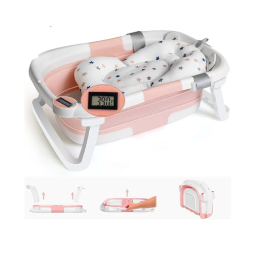 Baby Bath Tub Foldable Bathtub, Newborn Baby Plastic Bathtub with Cushion pad Foldable Anti-Slip Legs Collapsible tub for Toddler Baby Kids Bathing - Childrens Travel Shower Bath Tubs | Pink : Amazon.com.au: Baby