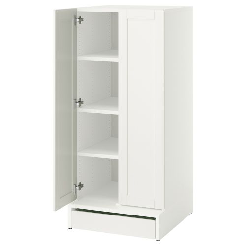 SMÅSTAD / UPPFÖRA Wardrobe - white with frame/with 3 shelves 23 5/8x25 5/8x53 1/2 "