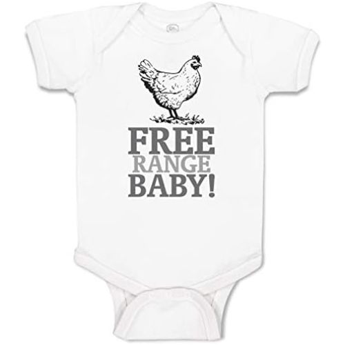 Custom Baby Bodysuit Free Range Baby! Chicken Farm Cotton Boy & Girl Clothes