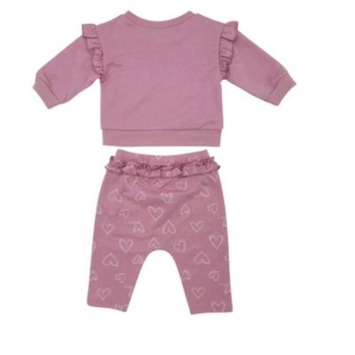 Chick Pea Baby Girl Infant Outfit Long Sleeve Jogger Set Baby Clothes 2 Pack Heart Purple Jersey 6-9m
