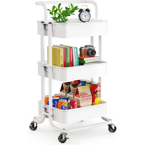  Pipishell 3-Tier Rolling Cart with Wheels, Rolling