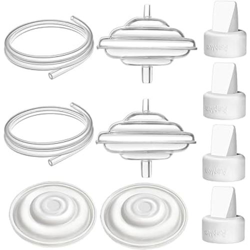 PumpMom Pump Parts Compatible with Spectra and Motif, Replacement Duckbill Valves, Tubes and Silicone Membrane for Spectra S2 Spectra S1 9 Plus and SG Breastpumps