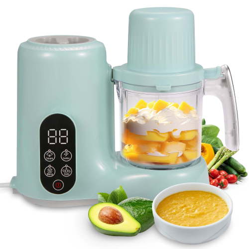 Naipo All-in-One Baby Food Maker, Multi Food Processor for Nutritious, Baby Food Steamer, Food Puree Blender, Warm Bottle Sanitizer, Green