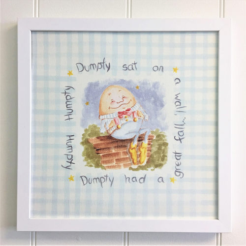 Nursery Rhyme Prints, Cow Jumped Over the Noon, All the Kings Horses, Humpty Dumpty, Dish and Spoon